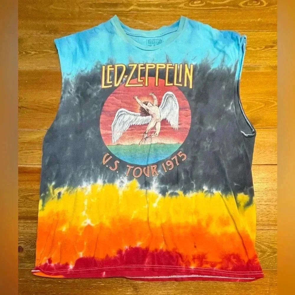 LED-ZEPPELIN 1975 | Tie Dye Tank/Muscle Shirt | XL